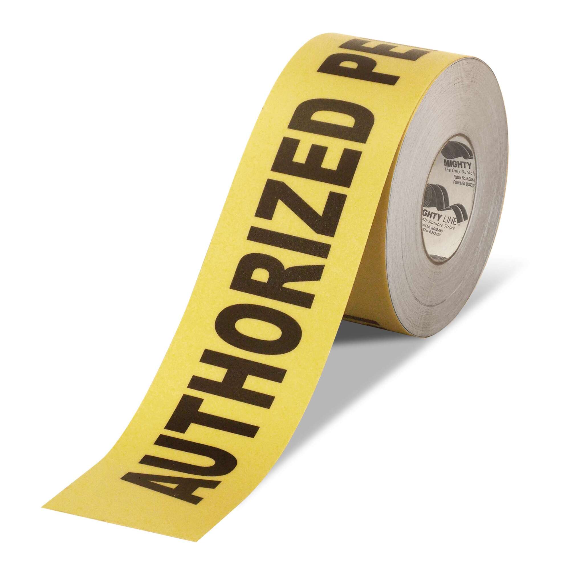 Mighty Line Authorized Personnel Only Floor Tape — 3in. Wide, 100ft. Roll, Heavy-Duty Vinyl, Model# 3RAPO